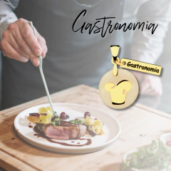 Colar gastronomia madrepérola dourado Cód: C171 - Passion