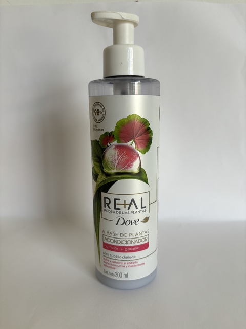 ACONDICIONADOR DOVE REAL PODER DE LAS PLANTAS NUTRICIÓN GERANIO 300 ML