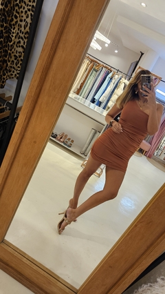 Vestido Drapeado Poetica tostado - comprar online