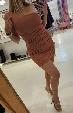 Vestido Drapeado Poetica tostado - tienda online