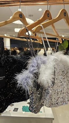 Top Taylor shiffon, paillette y plumas importado - comprar online
