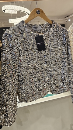 Chaqueta Magnetic tipo chanel integramente bordada en paillette importada - tienda online