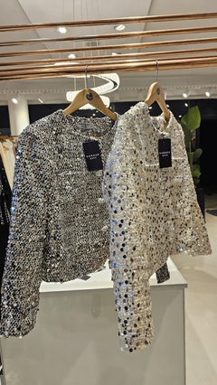 Chaqueta Magnetic tipo chanel integramente bordada en paillette importada - comprar online