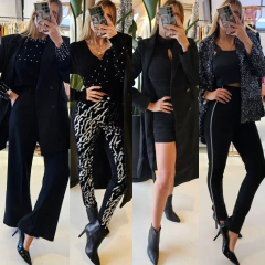 Pantalon Venus terciopelo bordado frente de paillette