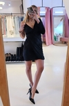 Vestido Sirá chifón 1 sóla manga larga