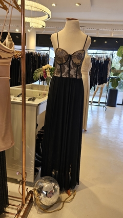 Vestido Astra corsette translucido espalda descubierta con lazo