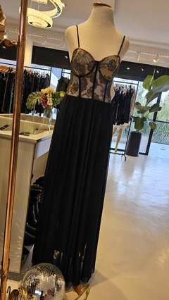 Vestido Astra corsette translucido espalda descubierta con lazo - GARAGE 3117
