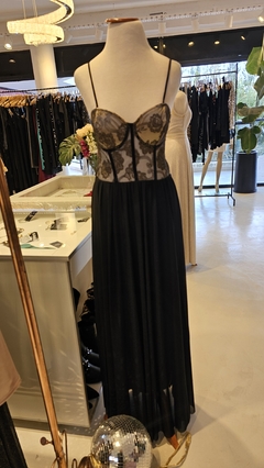 Vestido Astra corsette translucido espalda descubierta con lazo