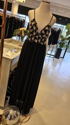 Vestido Fini bustier bordado espalda descubierta con lazo - GARAGE 3117