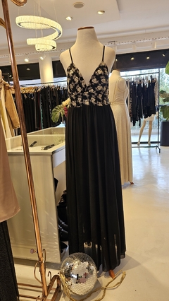 Vestido Fini bustier bordado espalda descubierta con lazo - tienda online