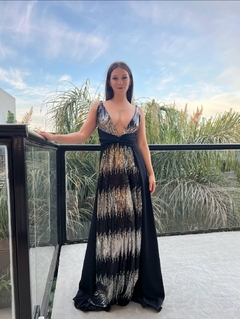 Vestido Eclipse paillettes con tajos