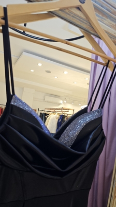 Vestido Shanya seda pesada con busto armada y bustier con glitter - tienda online