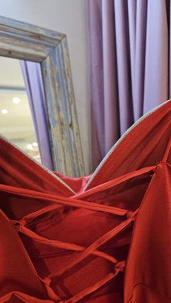 Imagen de Vestido Shanya seda pesada con busto armada y bustier con glitter