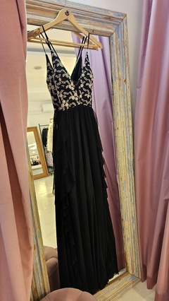 Vestido Fifi falda con volados y tajos espalda baja cruzada - tienda online