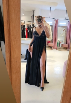 Vestido Baby eclipse paillette en busto con tajos