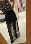 Vestido Marga bustier con transparencias con lazo