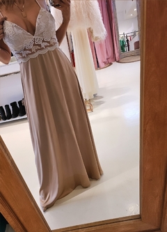 Vestido Victory bustier de encaje y falda de satén - tienda online
