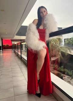 Vestido Shanya seda pesada con busto armada y bustier con glitter en internet