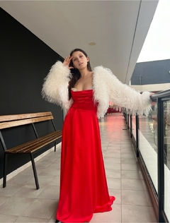 Vestido Shanya seda pesada con busto armada y bustier con glitter