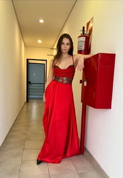 Vestido Rocher Sedita con corsette y busto drapeado - GARAGE 3117