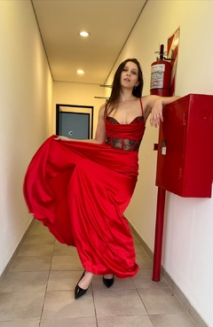 Vestido Rocher Sedita con corsette y busto drapeado en internet
