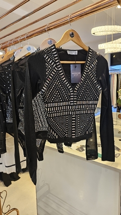 Top Monaco tachas y strass manga larga en internet
