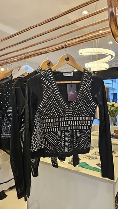 Top Monaco tachas y strass manga larga - comprar online