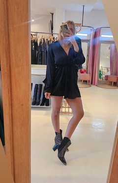 Vestido Mito cuello camisa cruzado con lazo