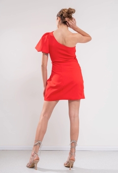 Vestido Kari Corto de crep sastrero manga globo - comprar online
