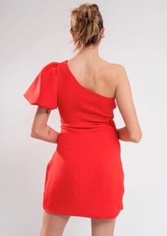 Vestido Kari Corto de crep sastrero manga globo - tienda online