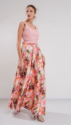 Vestido Floria Crep sastrero con falda de satén y lazo en internet