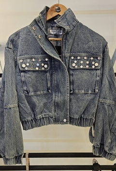 Campera Lupa denim espejitos importada