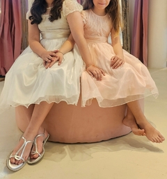 Vestido Sara encaje, falda de organza y lazo - GARAGE 3117