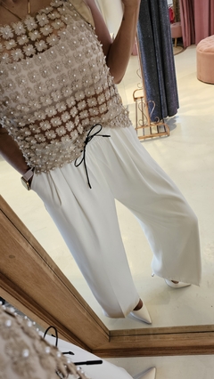 Pantalón Loa crep cintura elastizada con 1 bolsillo atrás - tienda online