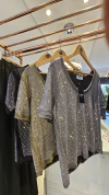 Remera Susi hilo con lurex y strass importada