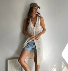 Chaleco Bella hilo calado largo - tienda online
