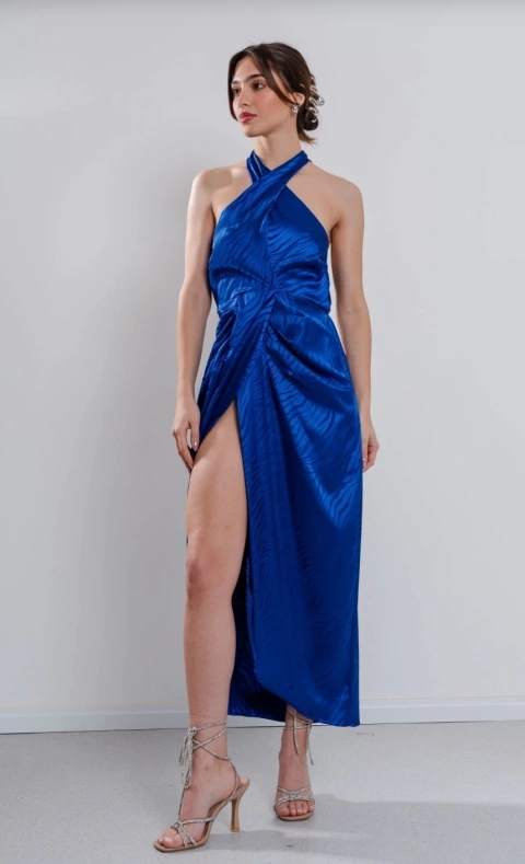 Vestido Delfan middy seda gofrada