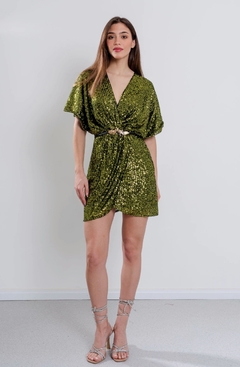 Imagen de Vestido Vicky corto paillette cruzado