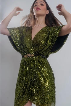 Imagen de Vestido Vicky corto paillette cruzado