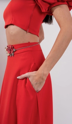 Maxi Falda Nata Crep con bolsillos - comprar online