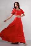 Maxi Falda Nata Crep con bolsillos
