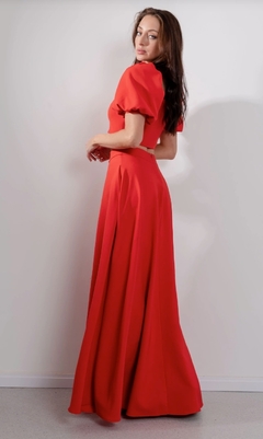 Maxi Falda Nata Crep con bolsillos - comprar online