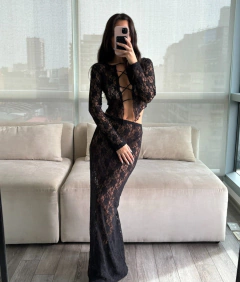 Top Lucia encaje manga larga elastizado - GARAGE 3117