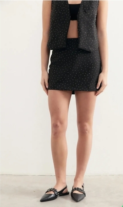 Chaleco Taramo Crep con strass