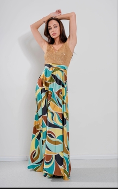 Vestido Giuli bustier lentejuelas y falda de satén con lazo - GARAGE 3117