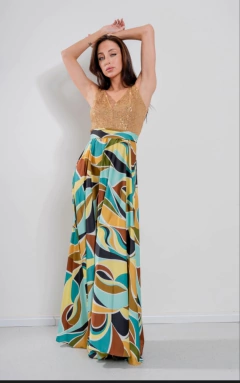 Vestido Giuli bustier lentejuelas y falda de satén con lazo - GARAGE 3117