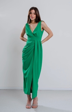 Vestido Andersoon crep midi drapeado - GARAGE 3117
