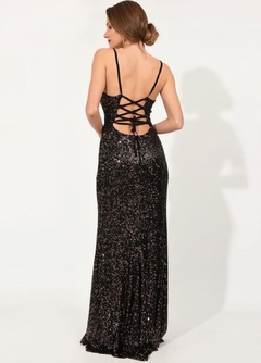 Vestido Isabella paillette espalda cruzada - comprar online