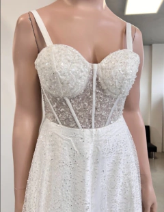 Vestido Máxima corsette strass y glitter - comprar online