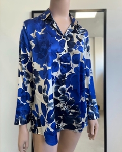 Camisa Vestido Iana de satén de seda estampada - tienda online